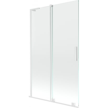 Mexen Velar L paroi de baignoire 2 panneaux coulissants 110 x 150 cm, transparent, blanc - 896-110-003-01-20