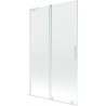 Mexen Velar L paroi de baignoire 2 panneaux coulissants 110 x 150 cm, transparent, blanc - 896-110-003-01-20