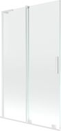 Mexen Velar L paroi de baignoire 2 panneaux coulissants 110 x 150 cm, transparent, blanc - 896-110-003-01-20