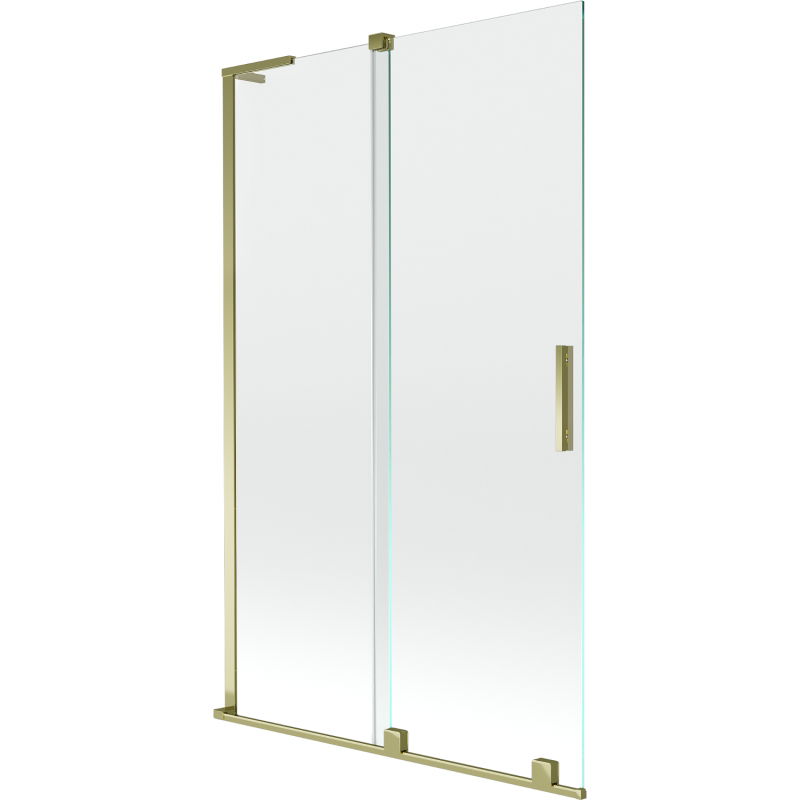 Mexen Velar L paroi de baignoire 2 volets coulissants 110 x 150 cm, transparent, doré - 896-110-003-01-50