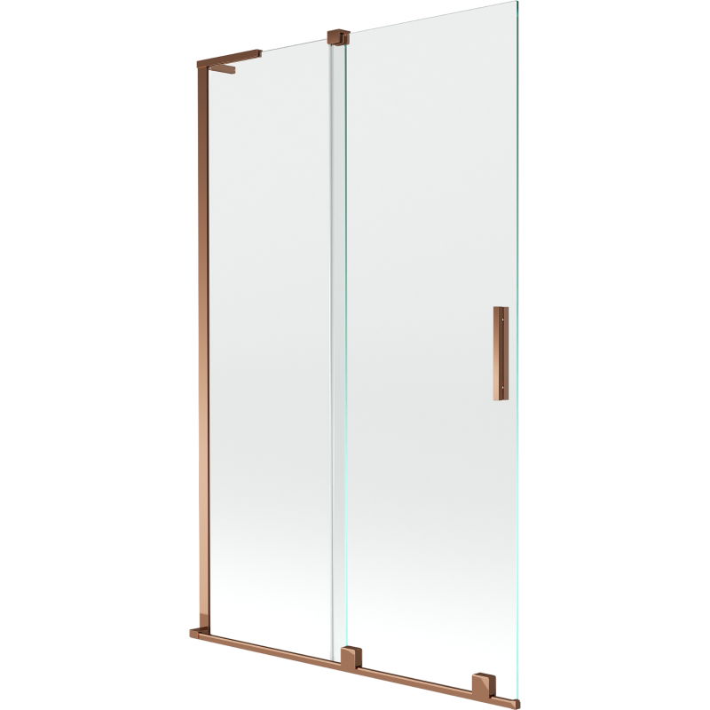 Mexen Velar L paroi de baignoire coulissante à 2 vantaux 110 x 150 cm, transparent, or rose - 896-110-003-01-60