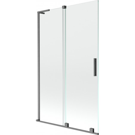 Mexen Velar L paroi de baignoire à 2 volets coulissants 110 x 150 cm, transparent, gris canon brossé - 896-110-003-01-66