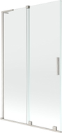 Mexen Velar L paroi de baignoire extensible à 2 volets 110 x 150 cm, transparente, nickel brossé - 896-110-003-01-97