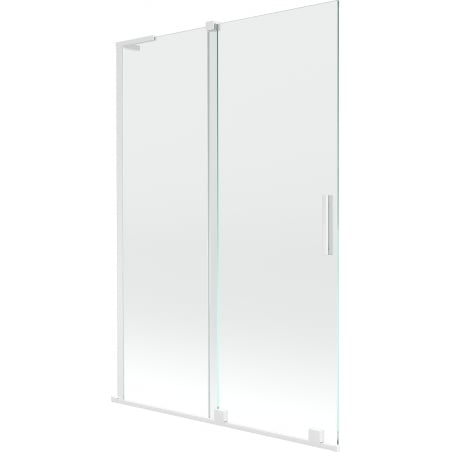 Mexen Velar L paroi de baignoire à 2 volets coulissants 120 x 150 cm, transparent, blanc - 896-120-003-01-20