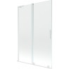 Mexen Velar L paroi de baignoire à 2 volets coulissants 120 x 150 cm, transparent, blanc - 896-120-003-01-20