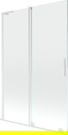 Mexen Velar L paroi de baignoire 2 vantaux coulissants 120 x 150 cm, transparent, blanc - 896-120-003-01-20