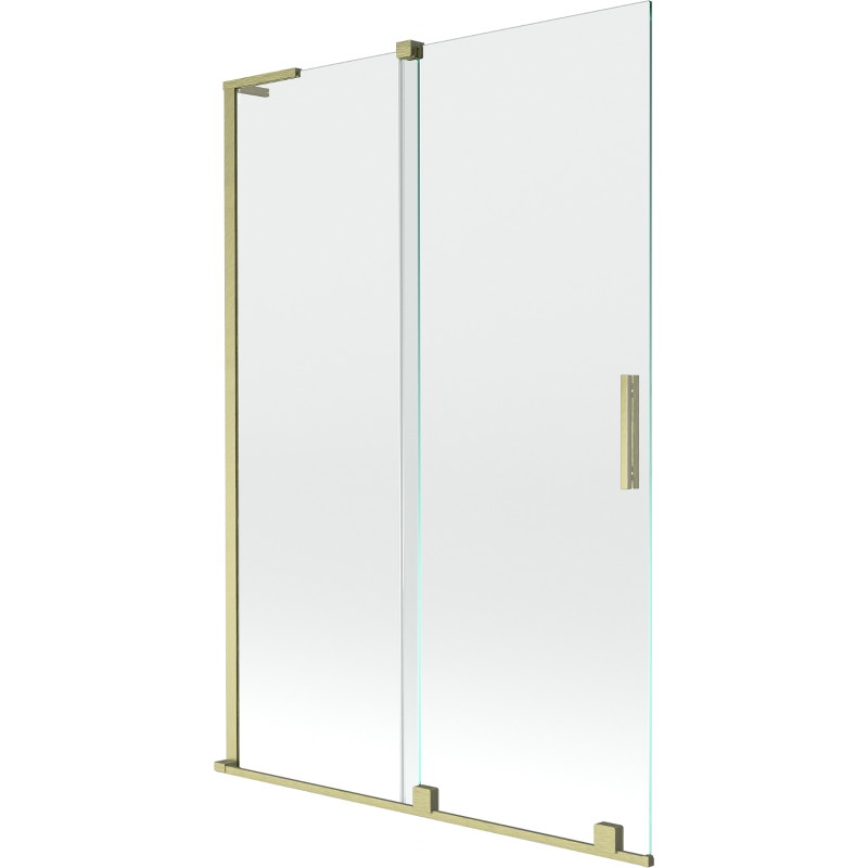 Mexen Velar L paroi de baignoire 2 volets coulissants 120 x 150 cm, transparent, or brossé - 896-120-003-01-55