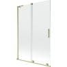 Mexen Velar L paroi de baignoire 2 volets coulissants 120 x 150 cm, transparent, or brossé - 896-120-003-01-55