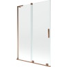 Mexen Velar L paroi de baignoire à 2 volets coulissants 120 x 150 cm, transparent, or rose - 896-120-003-01-60