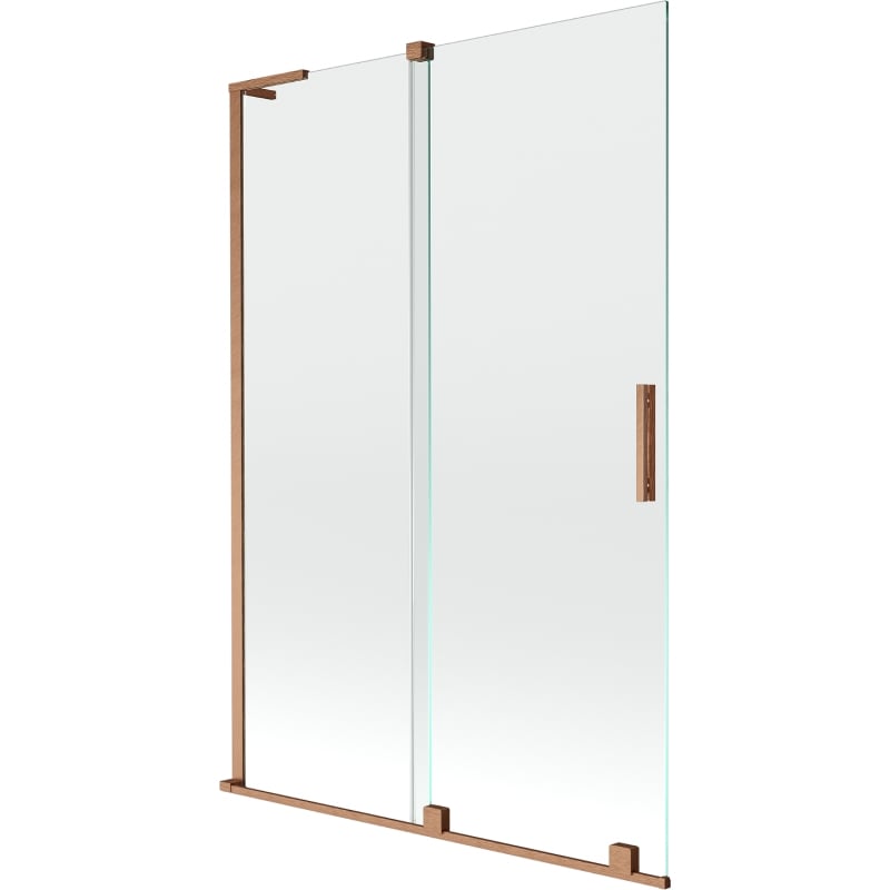 Mexen Velar L paroi de baignoire à 2 volets coulissants 120 x 150 cm, transparent, cuivre brossé - 896-120-003-01-65