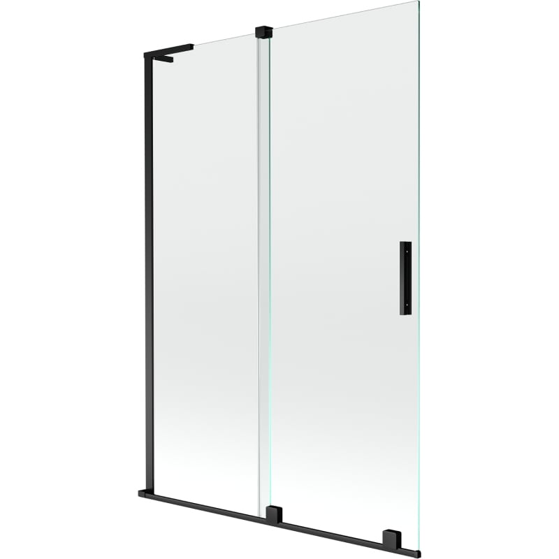 Mexen Velar L paroi de baignoire 2 volets coulissants 120 x 150 cm, transparent, noir - 896-120-003-01-70