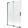 Mexen Velar L paroi de baignoire 2 volets coulissants 120 x 150 cm, transparent, noir - 896-120-003-01-70