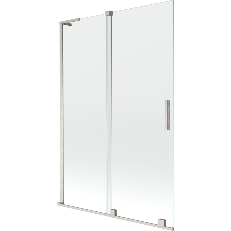 Mexen Velar L paroi de baignoire à 2 volets coulissants 120 x 150 cm, transparent, nickel brossé - 896-120-003-01-97