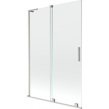 Mexen Velar L paroi de baignoire à 2 volets coulissants 120 x 150 cm, transparent, nickel brossé - 896-120-003-01-97
