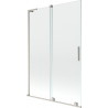 Mexen Velar L paroi de baignoire à 2 volets coulissants 120 x 150 cm, transparent, nickel brossé - 896-120-003-01-97