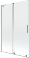 Paroi de baignoire 2 volets coulissants Mexen Velar L 120 x 150 cm, transparent, nickel brossé - 896-120-003-01-97