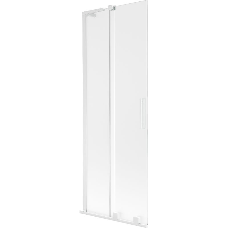 Mexen Velar L paravent de baignoire à 2 battants coulissants 70 x 150 cm, givré, blanc - 896-070-003-31-20