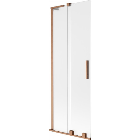 Mexen Velar L paroi de baignoire coulissante 2 battants 70 x 150 cm, givrée, cuivre brossé - 896-070-003-31-65