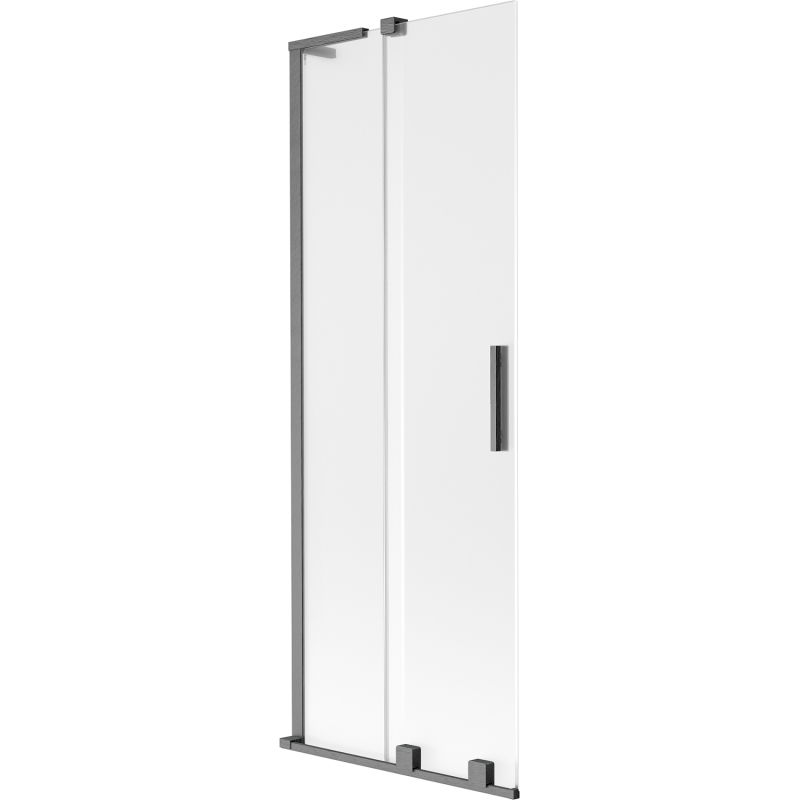 Paroi de baignoire coulissante 2 volets Mexen Velar L 70 x 150 cm, givre, gris canon brossé - 896-070-003-31-66