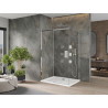 Mexen Omega cabine de douche coulissante 130 x 90 cm, transparent, chromé + receveur Flat - 825-130-090-01-00-4010