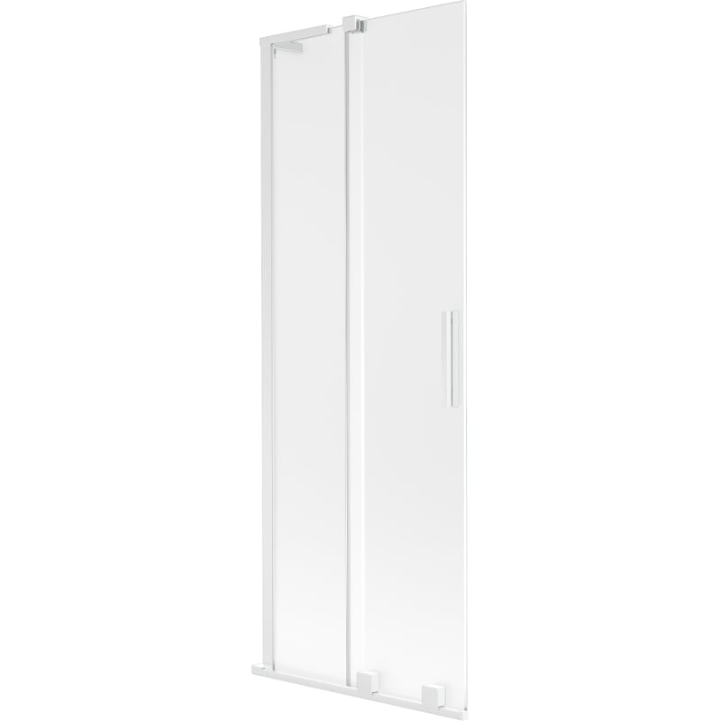 Mexen Velar L paroi de baignoire coulissante à 2 panneaux 75 x 150 cm, givré, blanc - 896-075-003-31-20