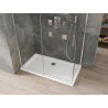 Mexen Omega cabine de douche coulissante 140 x 70 cm, transparent, chrome + bac à douche Flat - 825-140-070-01-00-4010