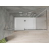 Mexen Omega cabine de douche coulissante 140 x 70 cm, transparent, chrome + bac à douche Flat - 825-140-070-01-00-4010
