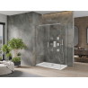 Mexen Omega cabine de douche coulissante 140 x 80 cm, transparent, chromé + receveur Plat - 825-140-080-01-00-4010