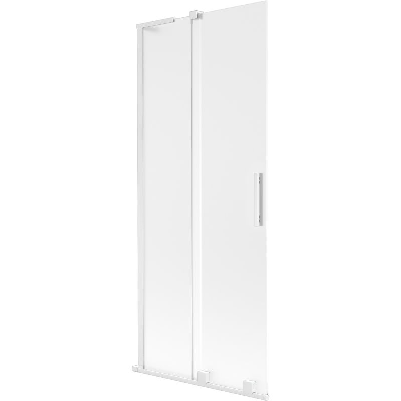Mexen Velar L paroi de baignoire 2 volets coulissants 80 x 150 cm, givré, blanc - 896-080-003-31-20