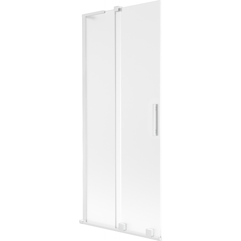 Mexen Velar L paroi de baignoire à 2 volets coulissants 80 x 150 cm, givré, blanc - 896-080-003-31-20