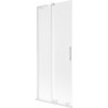 Mexen Velar L paroi de baignoire à 2 volets coulissants 80 x 150 cm, givré, blanc - 896-080-003-31-20