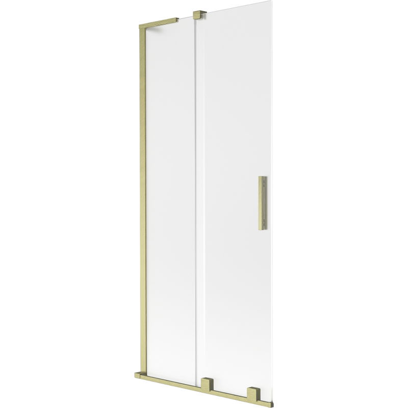 Mexen Velar L paroi de baignoire coulissante à 2 vantaux 80 x 150 cm, givrée, or brossé - 896-080-003-31-55