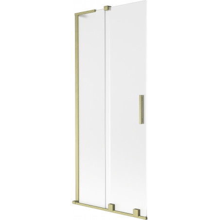 Mexen Velar L paroi de baignoire coulissante à 2 panneaux 80 x 150 cm, givré, doré brossé - 896-080-003-31-55