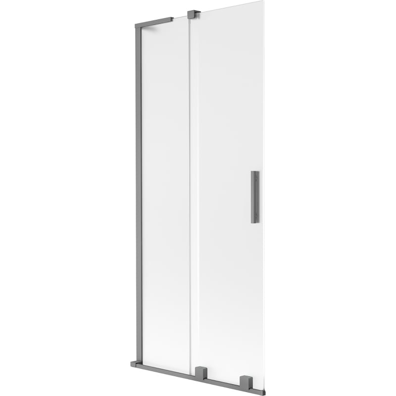 Mexen Velar L paroi de baignoire à 2 panneaux coulissants 80 x 150 cm, givre, gun metal - 896-080-003-31-95
