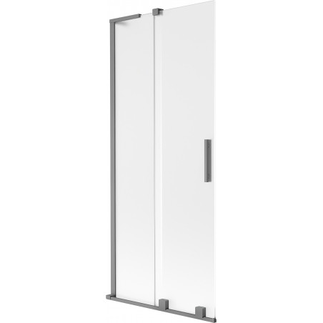 Mexen Velar L paroi de baignoire à 2 panneaux coulissants 80 x 150 cm, givre, gun metal - 896-080-003-31-95