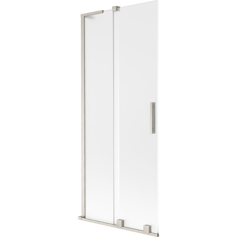 Paroi de baignoire coulissante Mexen Velar L à 2 volets 80 x 150 cm, givrée, nickel brossé - 896-080-003-31-97