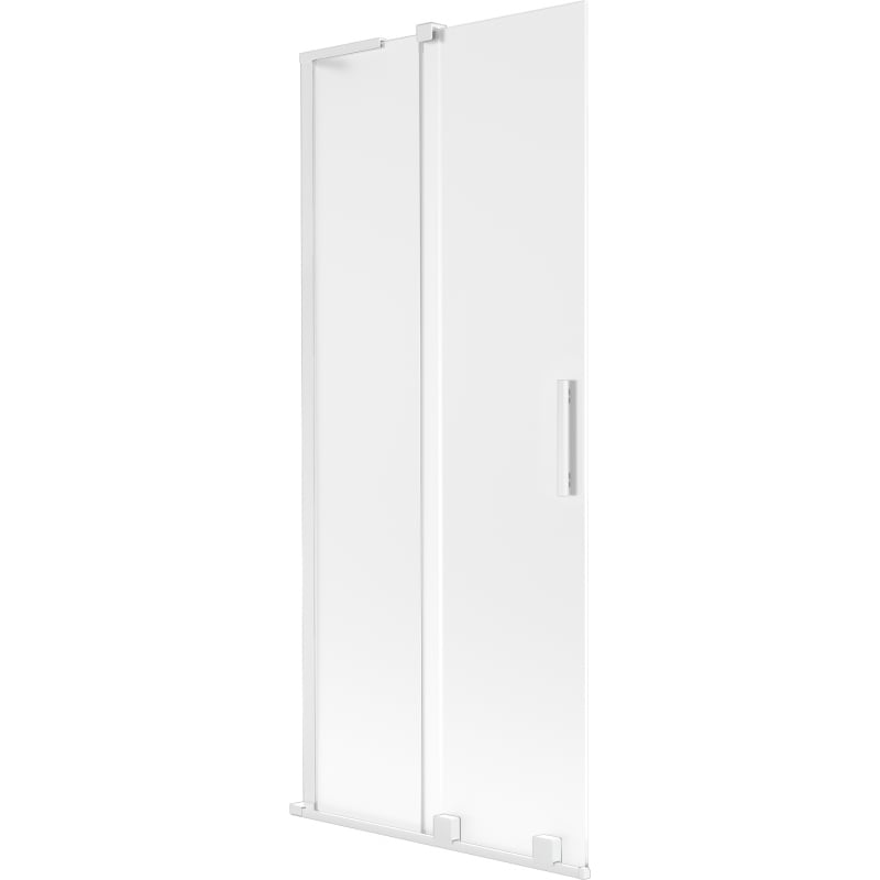 Mexen Velar L paroi de baignoire à 2 panneaux coulissants 85 x 150 cm, givré, blanc - 896-085-003-31-20