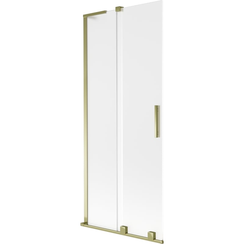 Mexen Velar L pare-douche pour baignoire 2 volets coulissants 85 x 150 cm, givre, doré - 896-085-003-31-50