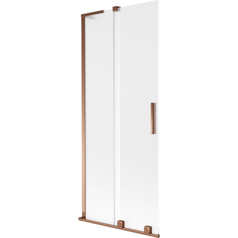 Mexen Velar L paroi de baignoire coulissante à 2 panneaux 85 x 150 cm, givre, or rose - 896-085-003-31-60