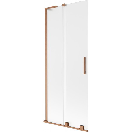 Mexen Velar L paroi de baignoire coulissante à 2 vantaux 85 x 150 cm, givré, cuivre brossé - 896-085-003-31-65