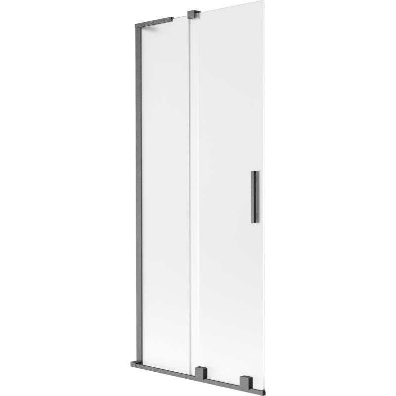 Mexen Velar L paroi de baignoire à 2 vantaux coulissante 85 x 150 cm, givre, gris canon brossé - 896-085-003-31-66