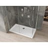 Mexen Omega cabine de douche coulissante 140 x 80 cm, transparent, chromé + receveur Plat - 825-140-080-01-00-4010