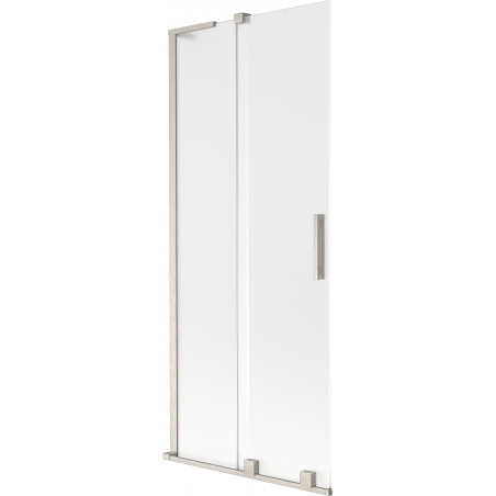 Mexen Velar L paroi de baignoire coulissante à 2 panneaux 85 x 150 cm, givrée, nickel brossé - 896-085-003-31-97