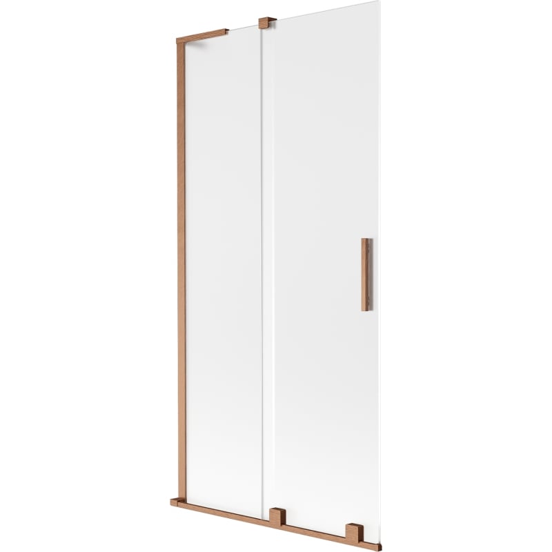 Mexen Velar L paroi de baignoire coulissante à 2 battants 90 x 150 cm, givrée, cuivre brossé - 896-090-003-31-65
