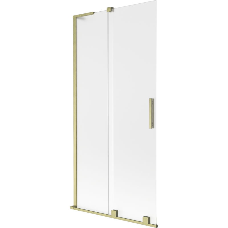 Mexen Velar L paroi de baignoire coulissante à 2 volets 95 x 150 cm, givré, or brossé - 896-095-003-31-55