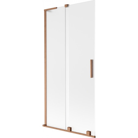 Mexen Velar L paroi de bain à 2 panneaux coulissante 95 x 150 cm, dépoli, cuivre brossé - 896-095-003-31-65