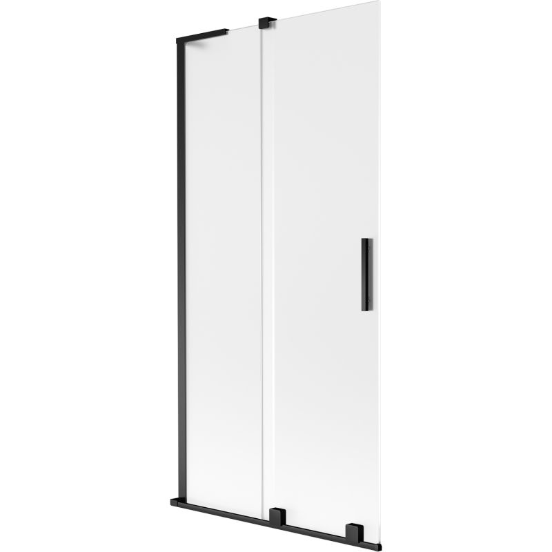 Mexen Velar L paravent de baignoire 2 volets coulissants 95 x 150 cm, givré, noir - 896-095-003-31-70