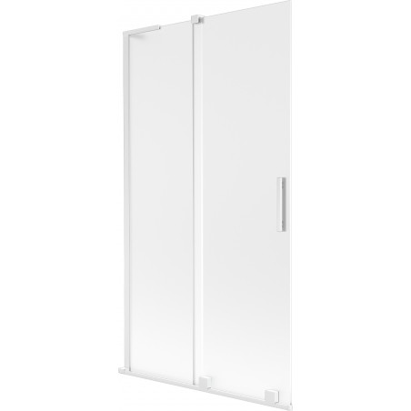 Mexen Velar L paroi de baignoire coulissante à 2 panneaux 100 x 150 cm, givrée, blanche - 896-100-003-31-20