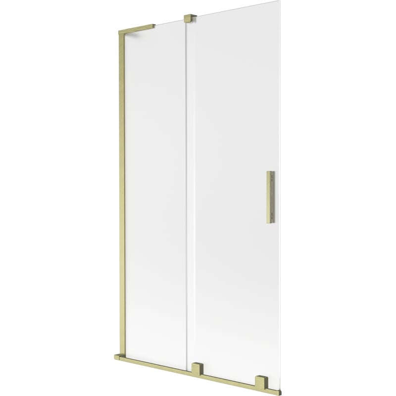 Mexen Velar L pare-douche à 2 panneaux coulissants 100 x 150 cm, givré, doré brossé - 896-100-003-31-55