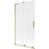 Mexen Velar L pare-douche à 2 panneaux coulissants 100 x 150 cm, givré, doré brossé - 896-100-003-31-55